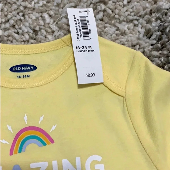 NWT Old Navy AUNT yellow rainbow one piece 18-24 month - Picture 3 of 4